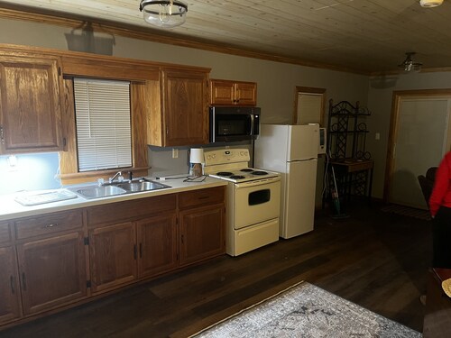 Cozy 2-bedroom waterfront cabin with AC and WiFi in pleasant Barryton