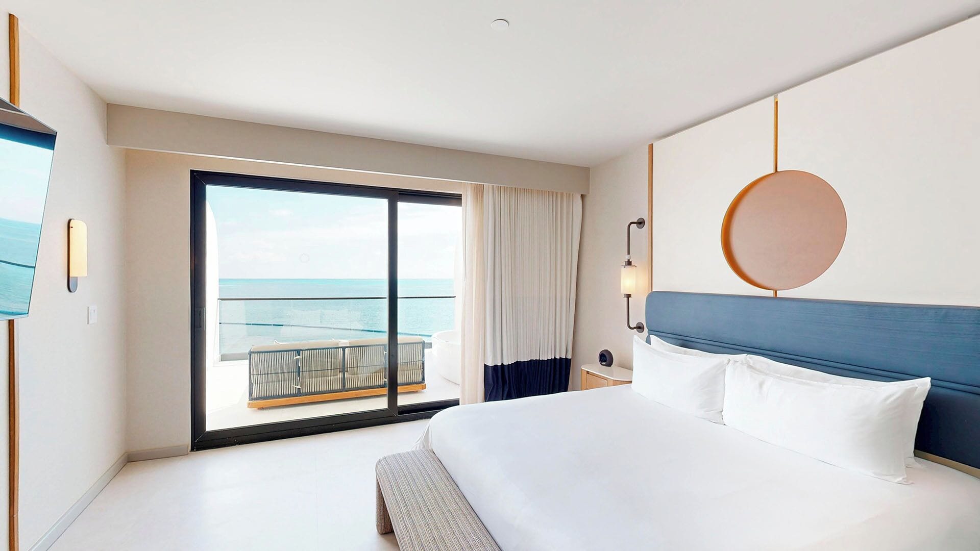 Huone, valtameren rannalla (Couples) | Ilmaiset minibaarituotteet, tallelokero huoneessa, työpöytä