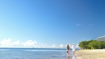 On the beach, white sand, kayaking