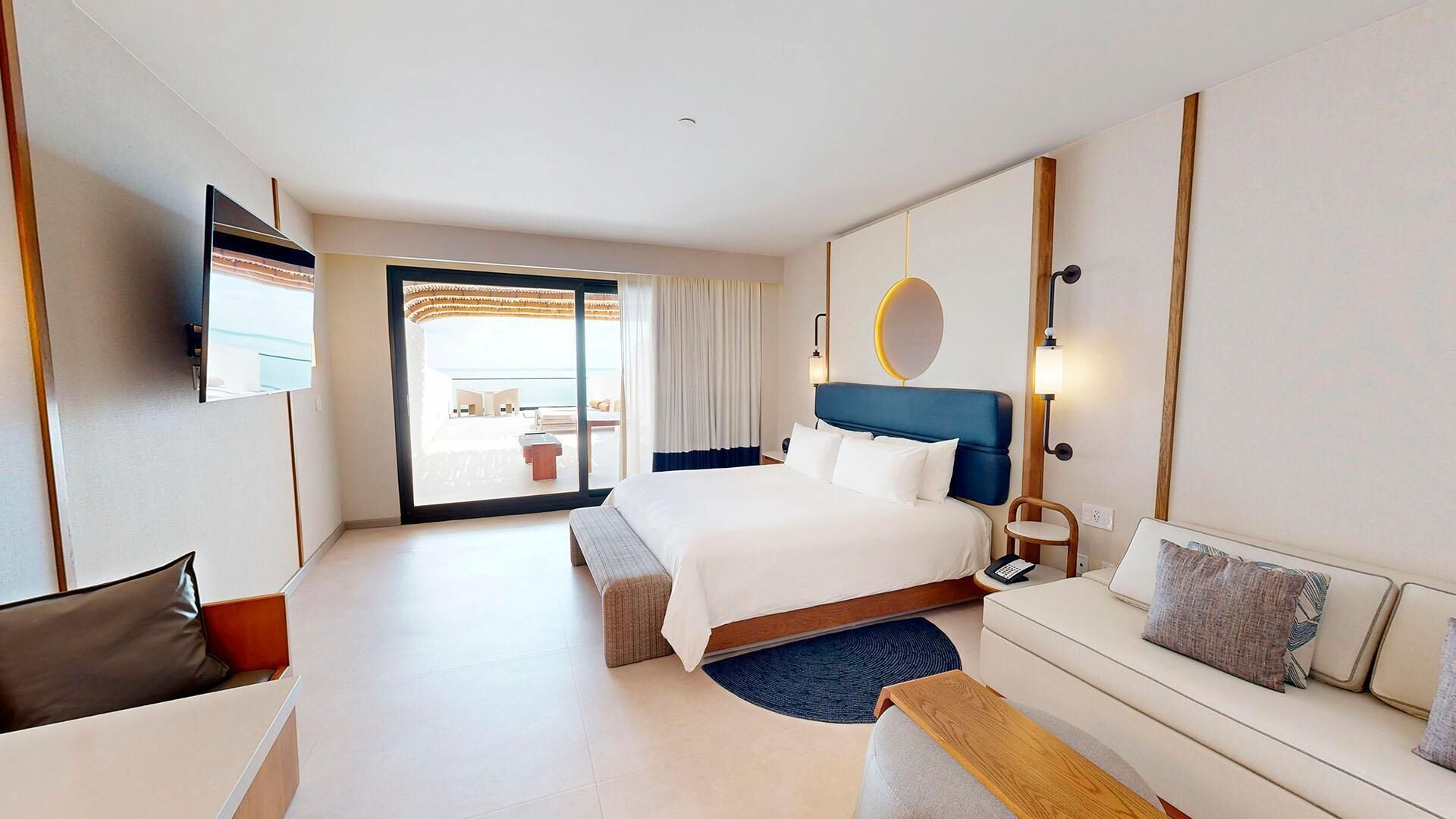 Free minibar, in-room safe, desk, blackout drapes