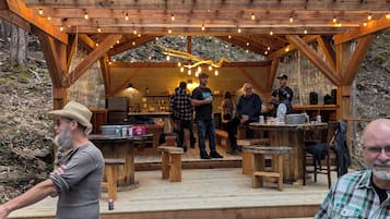 Outdoor banquet area