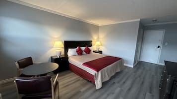 1 bedroom, blackout drapes, soundproofing, iron/ironing board