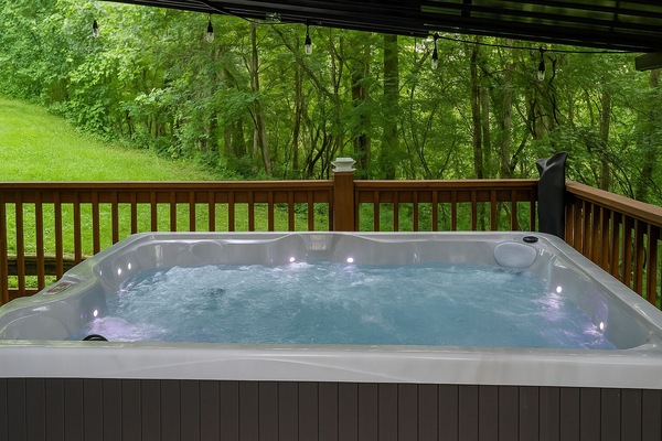 End the day with a relaxing soak in the hot tub.