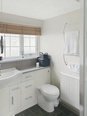 Apartment | Bathroom | Shower, hair dryer, towels