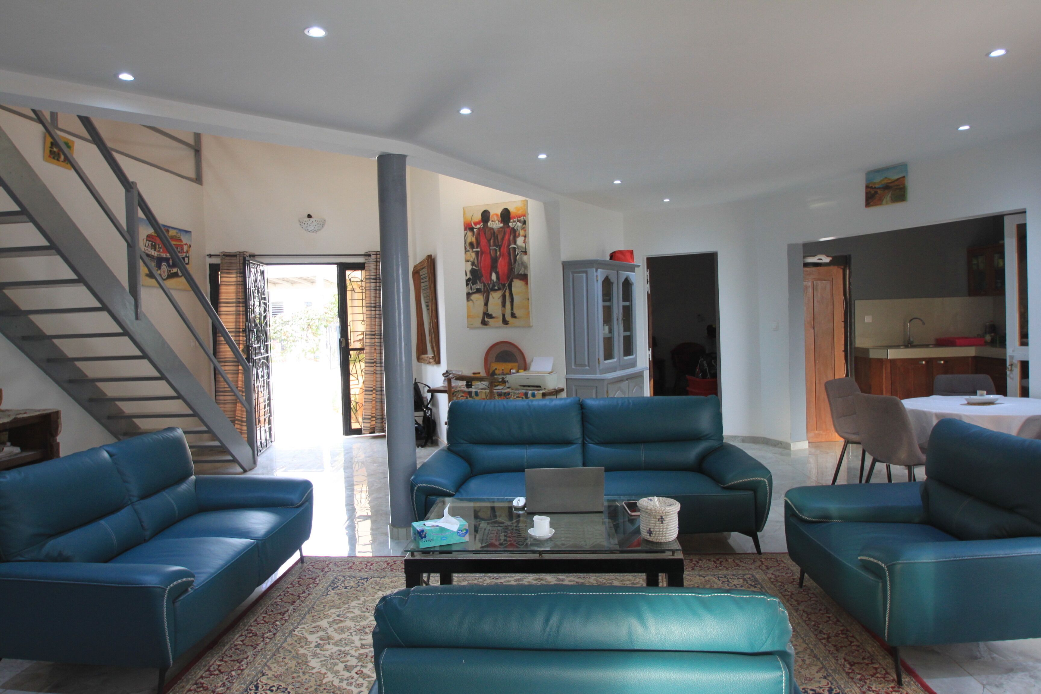 Family Villa | Living area | 120-cm Smart TV with satellite channels, Netflix, DVD player