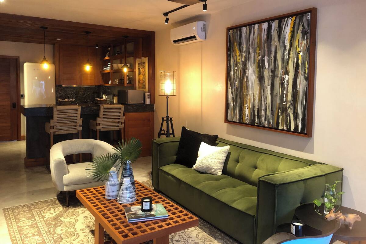 Premium Apartment | Living area | 60-inch flat-screen TV with digital channels