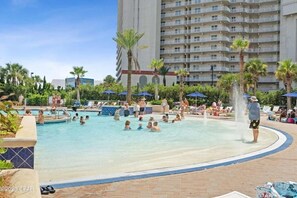 Outdoor pool, a heated pool - Gulf Oasis Laketown Wharf 313 (Panama City Beach)