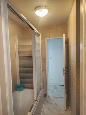 Secador de pelo, toallas y papel higiénico