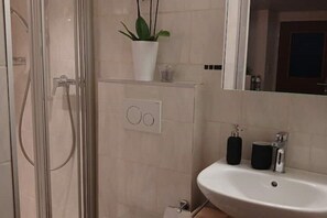 Hair dryer, towels, soap, toilet paper - Gemütliche Ferienwohnung in Bühler (Bühler)