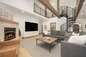 Smart TV, fireplace, video games