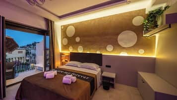 Panoramic Apartment, Balcony, Sea View | 1 bedroom, minibar, in-room safe, blackout drapes
