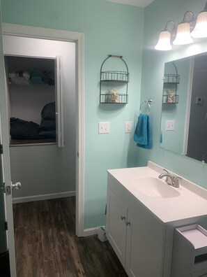 Towels, soap, toilet paper