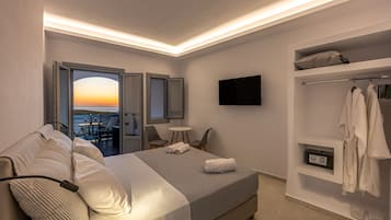 Dobbeltrom – deluxe, spabadekar, sjøutsikt | Sengetøy av topp kvalitet, safe på rommet og blendingsgardiner