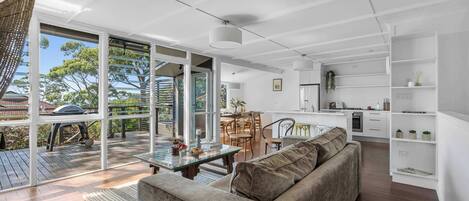 Televisión, chimenea y libros