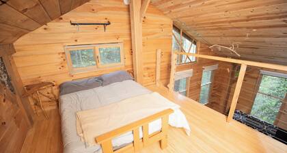 Split Rock ~ Our newest off-grid cabin w/ stained glass art!