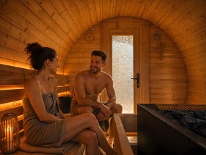 Sauna - Apartment Talblick: Balcony, Fireplace, WiFi, Great View & Fenced Dog Meadow (Bestwig)