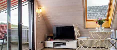 TV, DVD player, stereo