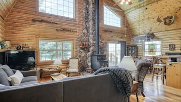 Smart TV, fireplace, foosball, offices