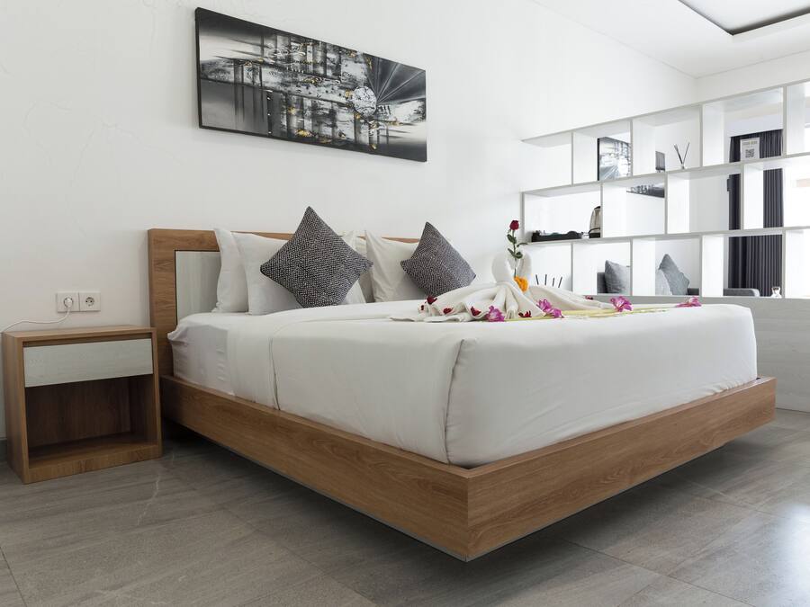 1 habitación y ropa de cama de alta calidad