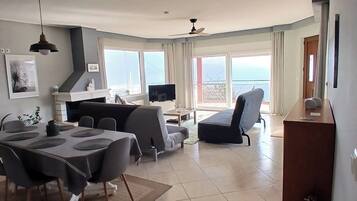 TV connectée, cheminée, chaßne hi-fi