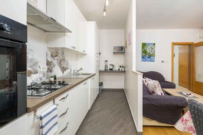 Fridge, oven, stovetop
