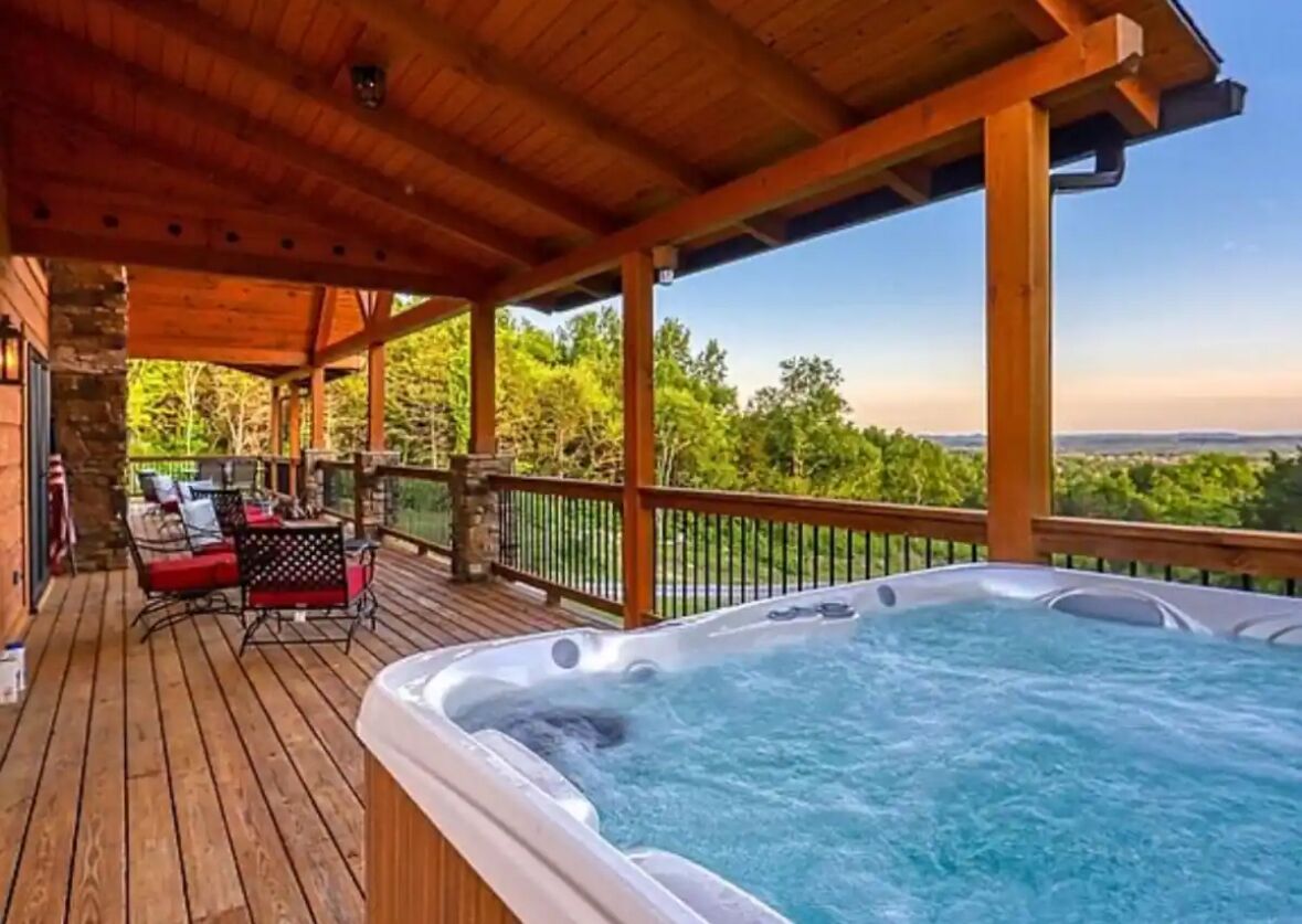 Hot tub on balcony