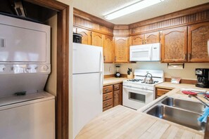 Fridge, microwave, stovetop, toaster