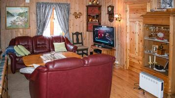 Televisión y chimenea