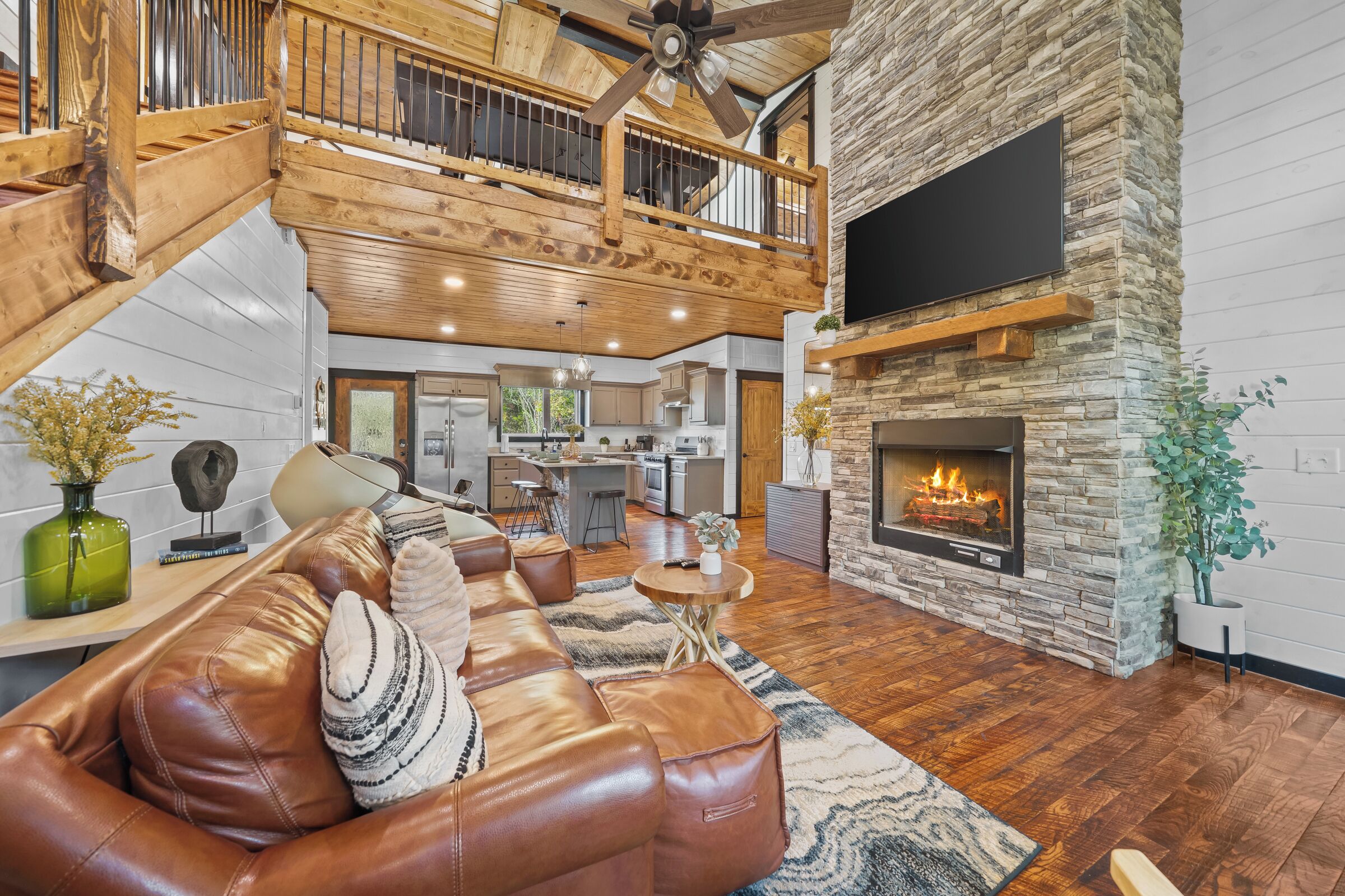 Smart TV, fireplace, video games, table football