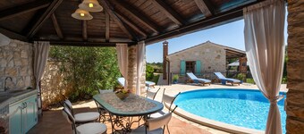 Recharge your soul at this romantic stone villa with pool, garden & sunset view