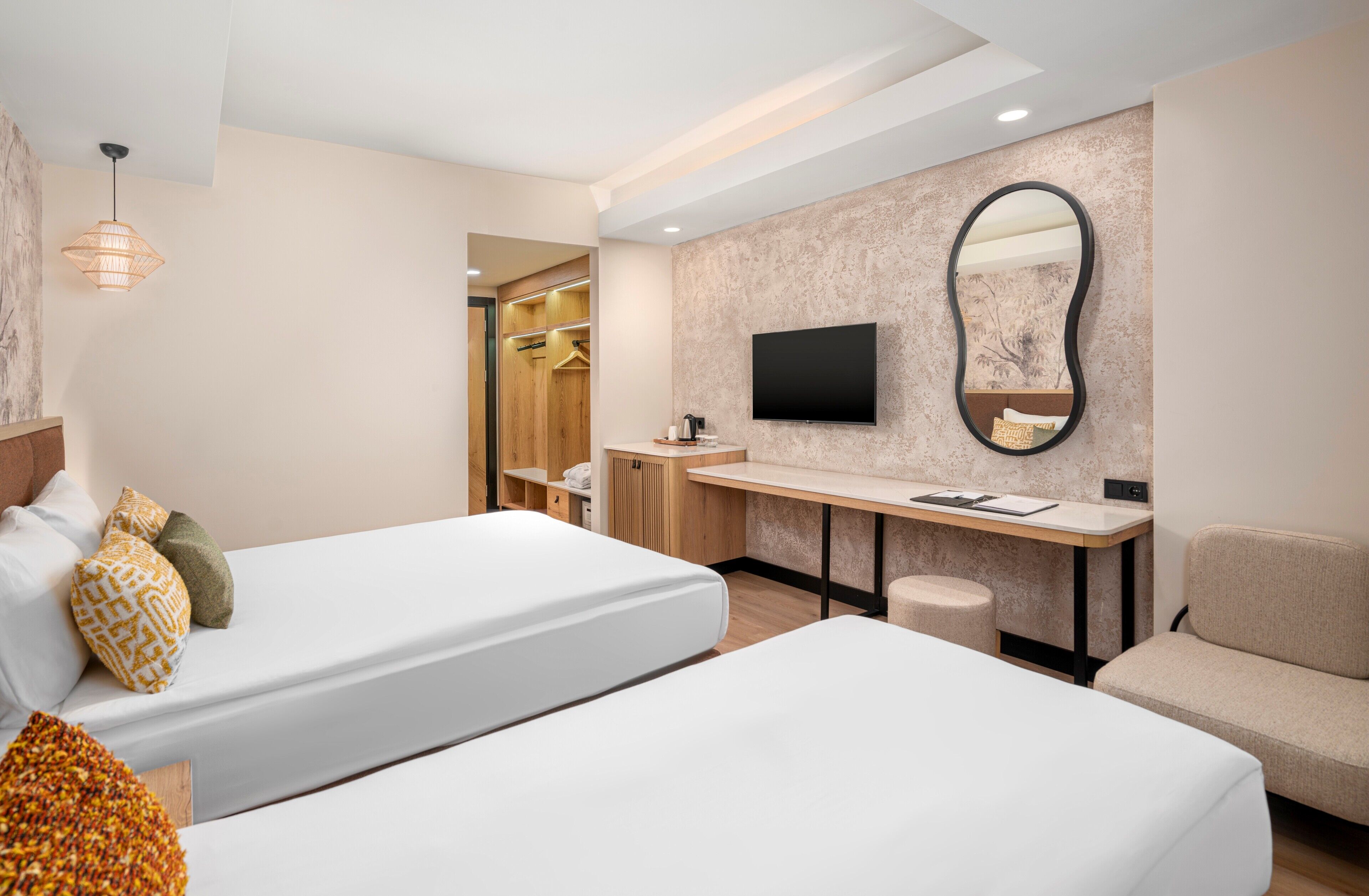 Egyptian cotton sheets, premium bedding, free minibar, in-room safe
