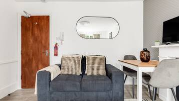 Hypo-allergenic bedding, individually furnished, iron/ironing board