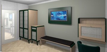 Caja de seguridad en la habitación y decoración personalizada