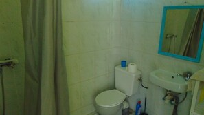 Hair dryer, towels, toilet paper