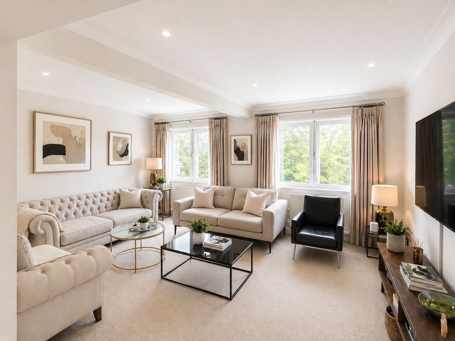 Appartement Royal, salle de bains attenante, vue parc | Bar lounge