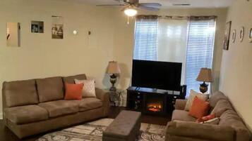 Smart TV, fireplace, printers