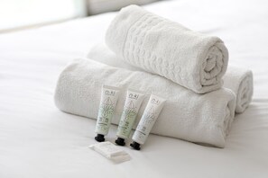 Dusche, Haartrockner, Handtücher