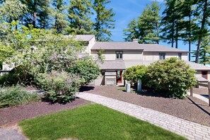 Exterior - Tranquil lakeside retreat with beach access, pool, firepit, & lovely patio views (Gilford)