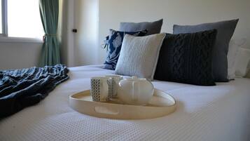 2 bedrooms, desk, iron/ironing board, travel cot
