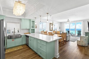 Dishwasher, dining tables - Majestic Sun 501B - Updated Corner-Unit, Direct Gulf Views, Unmatched Amenities! (Miramar Beach)