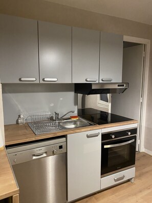 Microwave, oven, stovetop, dishwasher - Appartement Terrasse Garage (Aurillac)