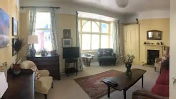 TV, DVD player, books, video library