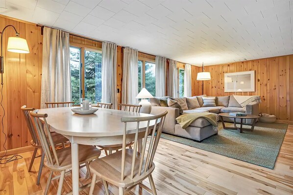 Smart TV, fireplace, video games, ping pong