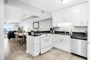 Condo, Multiple Beds (Boardwalk D6) | Private kitchen | Oven, toaster, paper towels - Boardwalk D6 (Pensacola Beach)