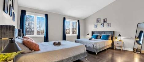 2 chambres, bureau, Wi-Fi gratuit, draps fournis