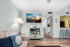 Apartment, Multiple Beds (LaBahia 126 - Perfectly Sea-Sunned) | Living area | TV - Labahia 126 - Perfectly Sea-sunned (Pensacola Beach)