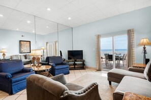 Apartment, Multiple Beds (Sans Souci unit 104) | Living area | TV - Sans Souci Unit 104 (Pensacola Beach)
