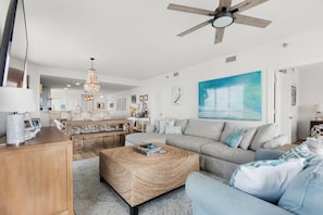 Apartment, Multiple Beds (Emerald Dolphin unit 650) | Living area | TV - Emerald Dolphin Unit 650 (Pensacola Beach)