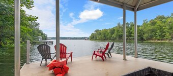 Spacious Lakefront Retreat | Game Room & Dock