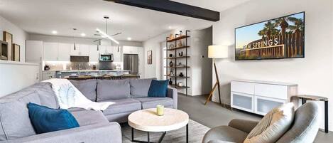 TV, fireplace, offices